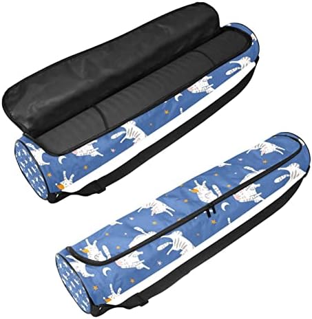 Pălărie de dormit pisici cu Luna Stele Yoga Mat saci Full-Zip Yoga Carry Bag Pentru Femei Bărbați, Exercitarea Yoga Mat Carrier