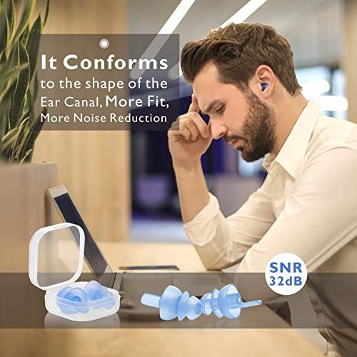 Dopuri de urechi din silicon Softvox Pentru reducerea zgomotului de somn, 3 perechi Reutilizabile pentru urechi Blocarea sunetului,