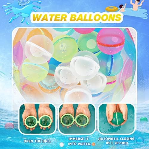Soppycid Chiniko Balloane reutilizabile, baloane cu apă pentru adulți pentru copii, jucărie de apă reutilizabilă pentru piscină,