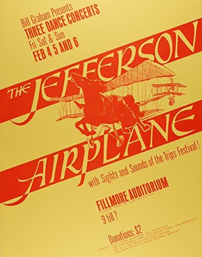 Jefferson Airplane 1966 Poster Concert, condiție de auditorummint Fillmore