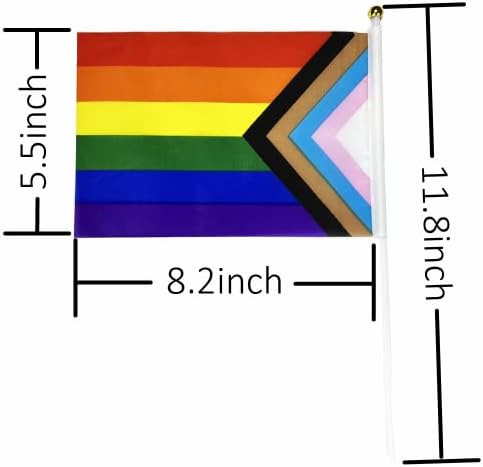 50 Pack Progress Progress Pride Pride Flag Small Mini Flag Flag Hand Flag Stick Flag steagul SUA American Rainbow Flag, Progresul