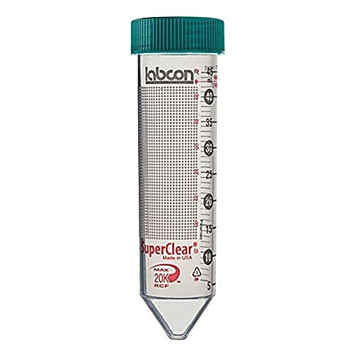 LABCON 3142-870-008-9, tub de centrifugă superclear cu capac în stil dop, vrac, non-steril, 15 ml capacitate, pachet de 500