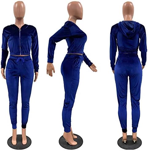 Test termic în general pentru femei Costum de capotă purtați seturi de femei cu fermoar color sportive solide+pantaloni set