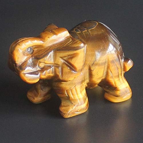 1,5 '' Figurină de elefant cristal de pietre prețioase sculptate manual