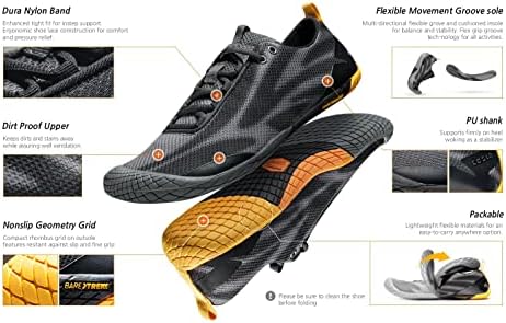 TSLA bărbați Trail Running Pantofi, ușor atletic zero Drop desculț pantofi, anti-alunecare în aer liber de mers pe jos pantofi