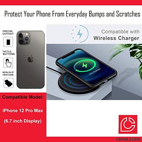 Carcasă Ohiya compatibilă cu iPhone 12 Pro Max [Protecția militară de grad de protecție militară sau carcasă neagră de protecție