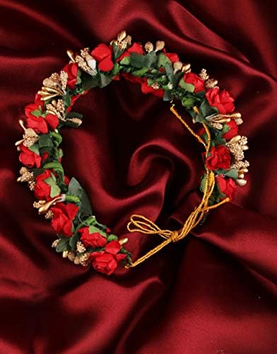 Culoare roșie floare de trandafir stil Designer păr Gajra Accesorii |Weni Gajra pentru mireasă / păr Artificial Gajra de la
