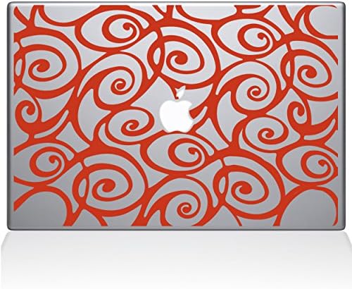 Decal Guru Curly Tangle Swirl Pattern de Vinil Decal Vinil, MacBook Air de 13 , Orange