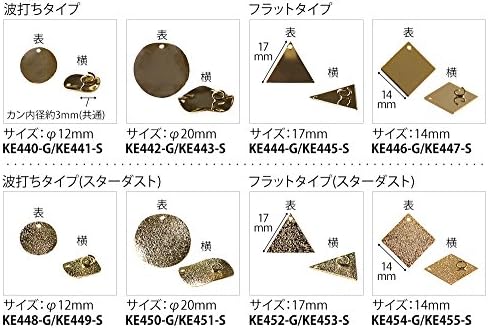 NBK KE452-G placă metalică, tip plat, triunghi Stardust, aur, 0,7 inci , 6 bucăți