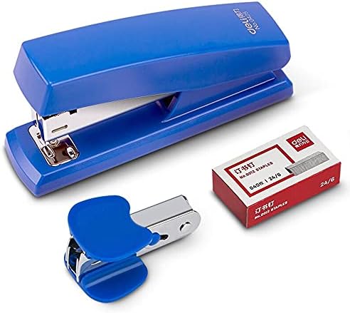Stapler 3 în 1 set 640 capse și eliminare de capse 20 Capacitate de foi portabilă, Durabil Metal Desktop Negru Stapler pentru birou pentru birou, livrări grele