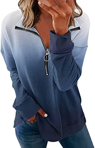 Cămăși Pentru Femei Loose Folk - Custom Print 2023 Topuri Zip V Gât Cu Mânecă Lungă Hanorac Tunică Top Bluze Casual Elegante