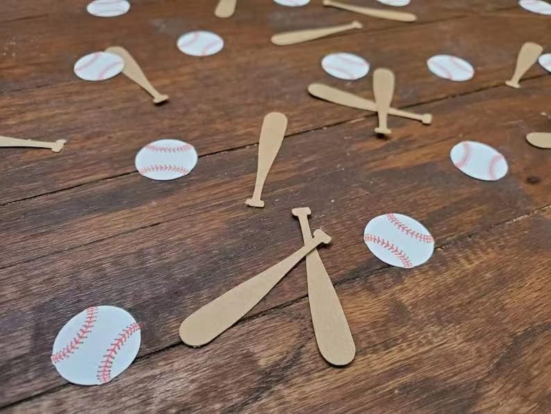 Confetti de masă 400pcs-baseball, confetti de lilieci de baseball, decorațiuni pentru petreceri de baseball, decorare de masă