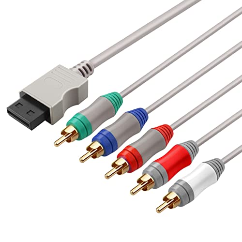 Cablu de componentă TNP Wii/Wii U - 5 RCA Video & RCA Stereo Audio AV Cord Wire Compatibil cu Nintendo Wii & Wii U la HDTV