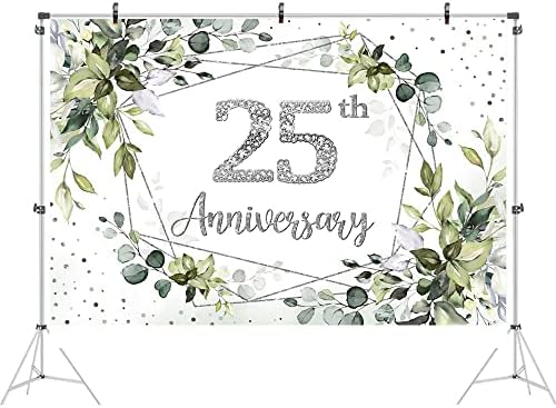 Ticuenicoa 9x6ft fericit 25-a aniversare fundal pentru fotografie verdeață sărbătorind 25 de ani de căsătorie fundal noroc