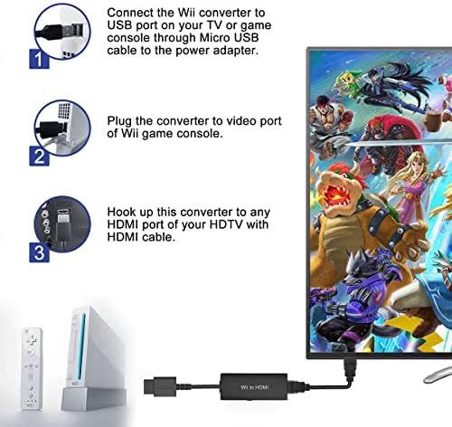 Convertor Wii la HDMI adaptor Wii la hdmi cablu HDMI pentru Nintendo Wii și tip U. Convertiți semnalele Native 1080p / 720p Ypbpr de la Wii la semnale digitale HDMI. Oferiți Cea Mai Bună Procesare A Semnalului
