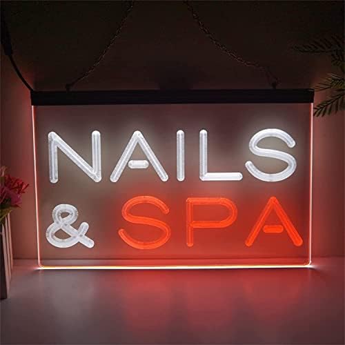 DVTEL Nails Spa Semn de neon, salon personalizat de înfrumusețare decor Lumini de noapte lumini de neon acrilic, perete atârnat