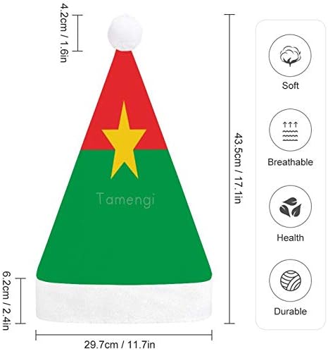 Pălărie de Crăciun Moș Crăciun, steag Burkina Faso Pălărie de Vacanță de Crăciun pentru adulți, Pălării Unisex confort de Crăciun pentru costum festiv de Anul Nou eveniment de petrecere de vacanță