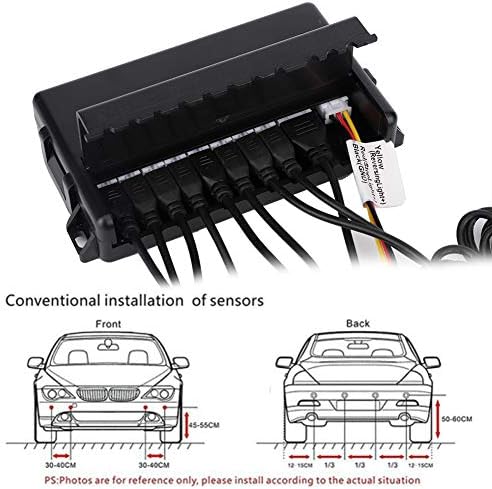 Sistem de rezervă de rezervă inversă a mașinii Monitor de parcare LED -uri Monitor de inversare a vehiculului cu 8 senzor radar