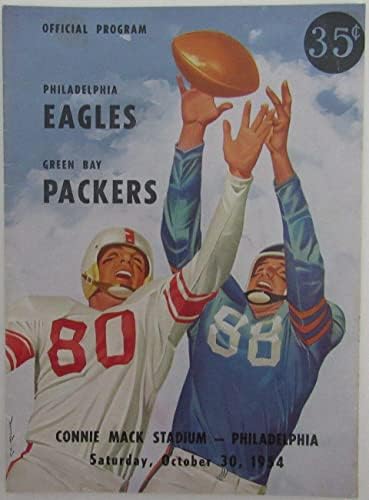 Vintage 1954 Philadelphia Eagles vs. Green Bay Packers NFL Program de joc-programe NFL