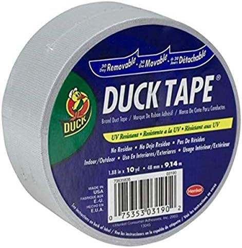 Duck Brand 528183 bandă de conductă detașabilă, 1,88 inch pe 10-yard, un singur rol, alb
