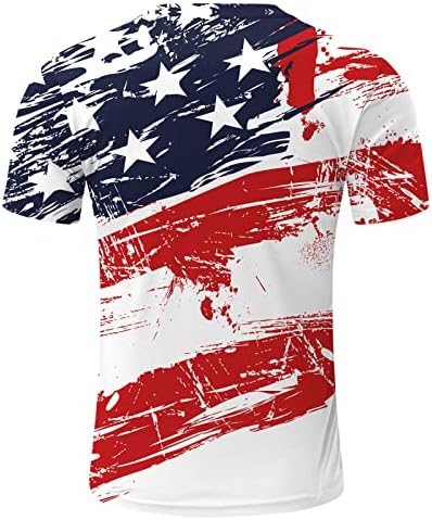 RUIRUILICO bărbați patriotice Tricouri America de pavilion vara Casual maneca scurta Topuri confortabil Vrac se potrivi Grafic Bluze camasa
