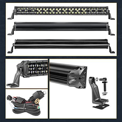 30 Inch LED Light Bar cu cablaj, Nirider Black Series LED Bar cu capac 350W Spot Flood LED Fog Light lumină de conducere lumină