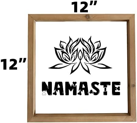 Semn din lemn Seifud Namaste 12 Inch X 12 Inch Yoga Art Yoga cadouri Yoga Wall Art cameră de meditație, ia un loc semn Yoga