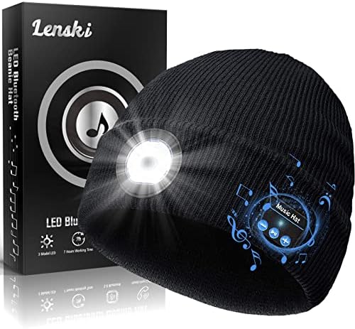 Lenski pentru bărbați, Bluetooth Beanie Hat Tata Cadouri, de la fiica, Cadouri pentru tata care nu vrea nimic, Cadouri de ziua