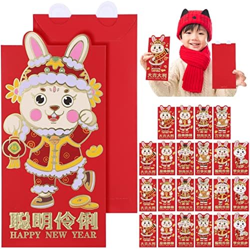 Plicuri Decorative PRETYZOOM 24buc pachete roșii chinezești Hong Bao plicuri roșii pentru Festivalul de primăvară de Anul Nou