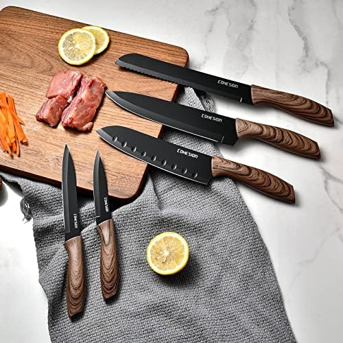 Coeziune 5 buc Set de cuțite de bucătărie cu suport Magnetic pentru cuțit pentru perete, ultra Sharp Chef set de cuțite în