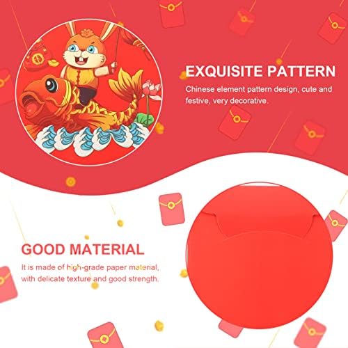 ABOOFAN 24buc plicuri roșii chinezești drăguț 2023 Zodiac Animal model norocos bani plic Festivalul de primăvară Hong Bao pentru
