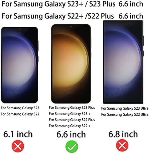 Bwedxez 2 pachet anti-albastru confidențialitate sticlă călită pentru Samsung Galaxy S23 Plus / Galaxy S22 Plus oglindă Anti-spion