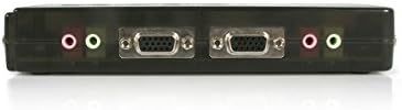 StarTech.com Set comutator KVM USB negru cu 4 porturi cu cabluri și Audio-comutator KVM desktop-comutator KVM VGA-comutator