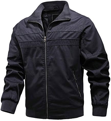 Jacheta bombardieră adssdq pentru bărbați, tăietură de iarnă cu haina modernă pentru bărbați cu bicicleta cu mânecă completă