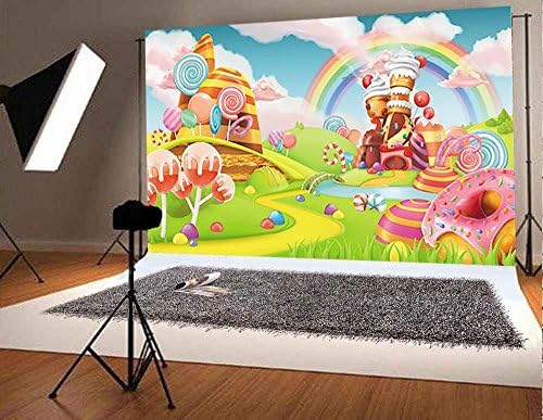 Qian Lollipop fundaluri desene animate bomboane fotografie curcubeu Studio recuzită Booth Baby Birthday Party fotografie fundal