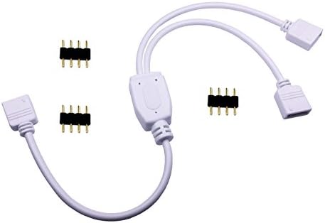 TronicsPros 4 pini LED Splitter cablu RGB LED Strip conector Y Splitter 2 Mod Splitter pentru una până la două SMD 5050 3528
