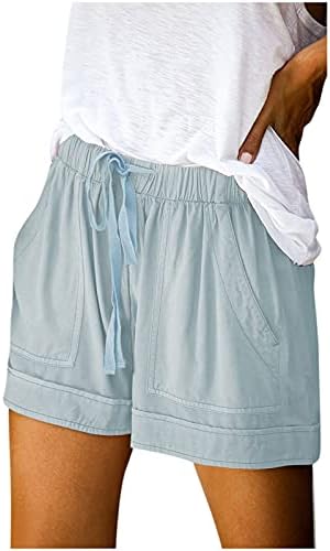Pantaloni Pentru Femei Dressy Casual Talie Înaltă Femei Buzunar Pantaloni Scurți Largi Talie Elastică Cordon Confortabil Plus