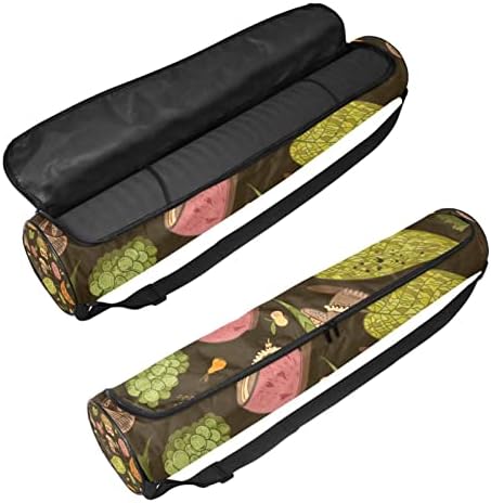 RATGDN Yoga Mat Bag, bufnițe exercițiu Yoga mat Carrier Full-Zip Yoga Mat Carry Bag cu curea reglabilă pentru femei bărbați