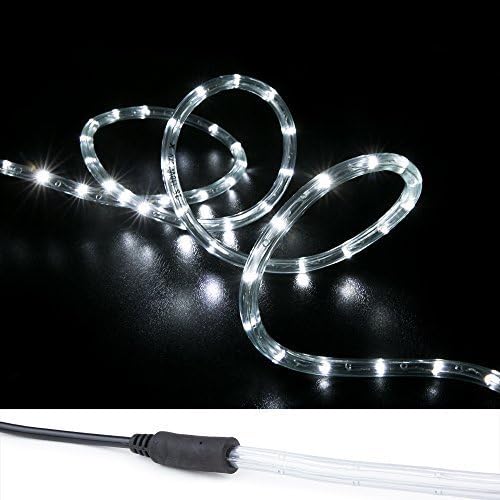 Wyzworks 150 'Cool White LED extensibil lumini de frânghie w/ - accent flexibil cu 2 sârmă, vacanță de Crăciun Crăciun pentru