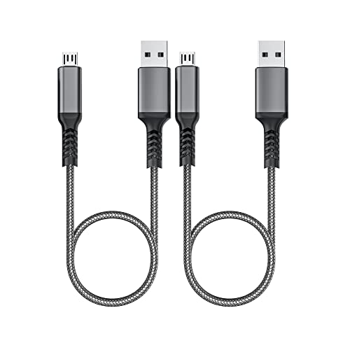Cablu micro USB scurt, nylon dublu împletit cu cablu premium pentru Samsung, Nexus, LG, Motorola, Android și multe altele