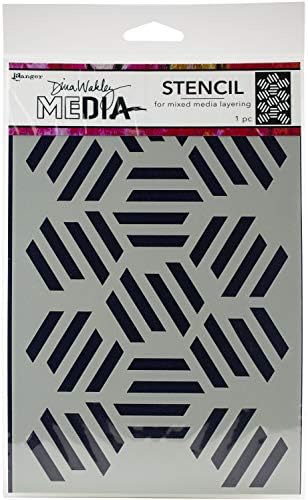 Ranger Dina Wakley Media Stencils 9 x6-hexagoni fracturați