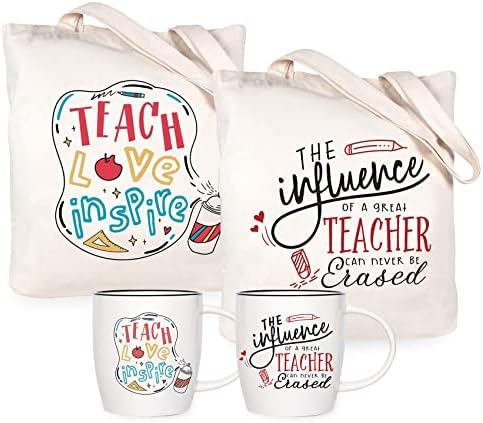 Elegantpark Teacher Mug Tote Bag Cadouri de apreciere a profesorilor pentru femei pentru bărbați cafea cana de cafea ceramică