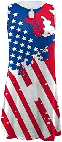 MIASHUI V gât rochie scurtă Ziua Independenței pentru femei American 4 iulie imprimate Boho Sundress pentru femei Rochii Casual