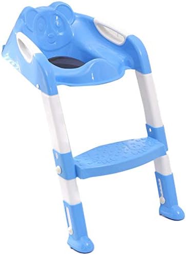 Șine Albastru picior scaun toaletă urs model reglabil toaletă scaun Protector cu pas scaun,până la 50 kg, toaletă scara pentru