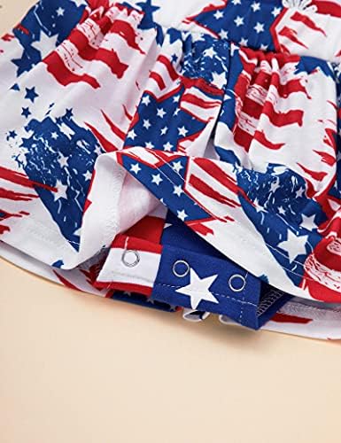 4 iulie rochie nou -născut fetiță haine de pavilion american steag maxi stele și dungi îmbrăcăminte 2pcs set