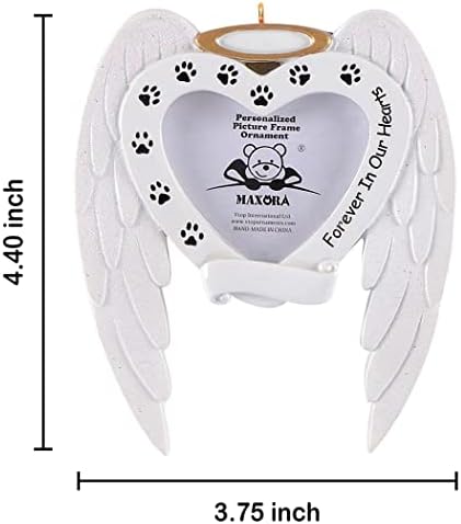 Maxora Dog Memorial Photo Frame Ornament-personalizat pentru totdeauna în inima noastră Ornament de câine - cadou de simpatie
