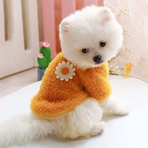 Honprad haine pentru câini pentru câini medii în stil stil flori de pluș pulover pentru pulovere rotunde pentru fete gât haine