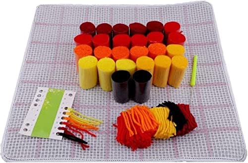 Karisi Latch Hook Kits pentru copertă de pernă de aruncare DIY, pernă de acțiune cu acțiune de mână croșetat de mână 17x17inch