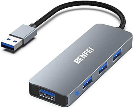 BENFEI USB 3.0 Hub 4 porturi, ultra-subțire USB 3.0 Hub compatibil pentru MacBook, Mac Pro, Mac Mini, iMac, Surface Pro, XPS,
