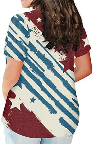 4 iulie tricouri femei SUA pavilion T Shirt Casual Vara Topuri maneca scurta Tee Shirt stele dungi Comfy vrac Tee Shirt